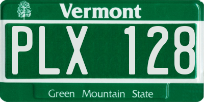 VT license plate PLX128