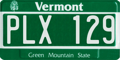 VT license plate PLX129