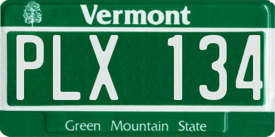 VT license plate PLX134