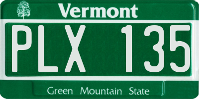 VT license plate PLX135