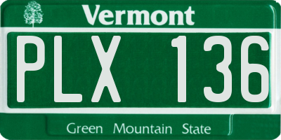 VT license plate PLX136