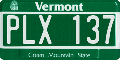 VT license plate PLX137