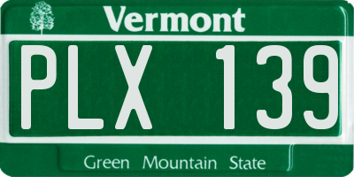 VT license plate PLX139