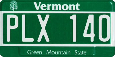 VT license plate PLX140