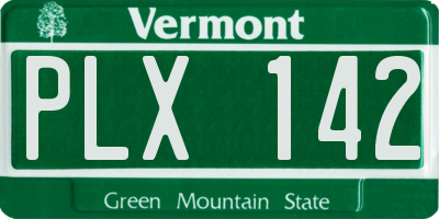 VT license plate PLX142