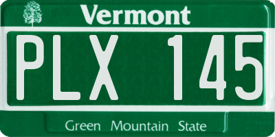 VT license plate PLX145