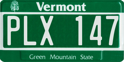 VT license plate PLX147