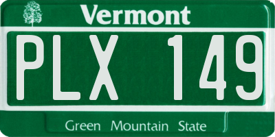VT license plate PLX149