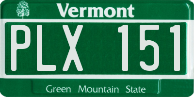 VT license plate PLX151