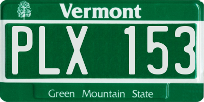 VT license plate PLX153