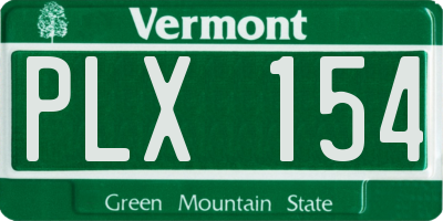 VT license plate PLX154