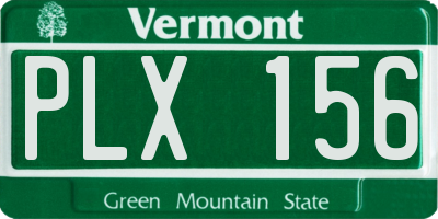VT license plate PLX156