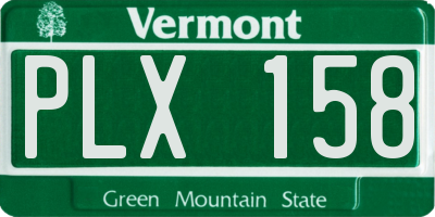 VT license plate PLX158