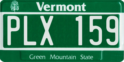 VT license plate PLX159