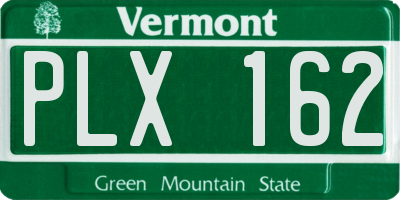 VT license plate PLX162