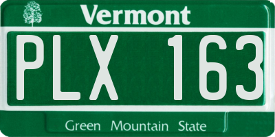 VT license plate PLX163