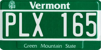 VT license plate PLX165