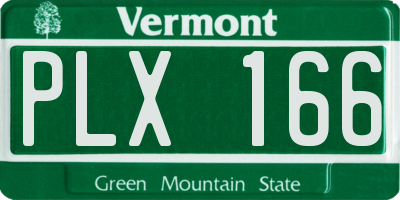 VT license plate PLX166