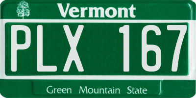VT license plate PLX167