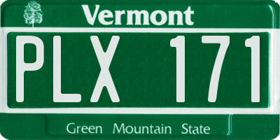 VT license plate PLX171