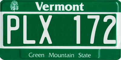 VT license plate PLX172