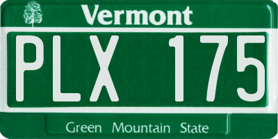 VT license plate PLX175