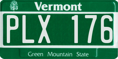 VT license plate PLX176