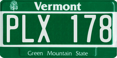VT license plate PLX178