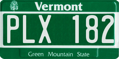 VT license plate PLX182