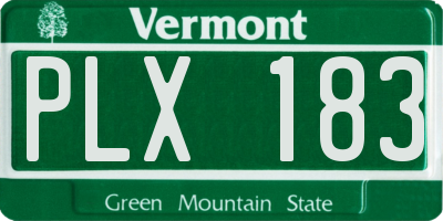 VT license plate PLX183