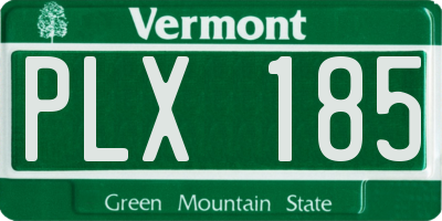 VT license plate PLX185