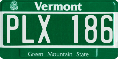VT license plate PLX186