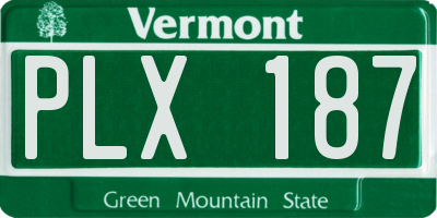 VT license plate PLX187