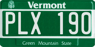 VT license plate PLX190