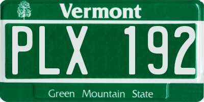 VT license plate PLX192