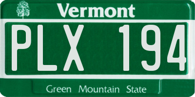 VT license plate PLX194