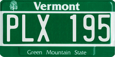 VT license plate PLX195