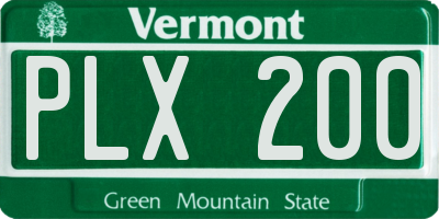 VT license plate PLX200