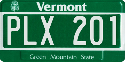 VT license plate PLX201