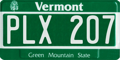 VT license plate PLX207