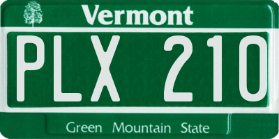 VT license plate PLX210