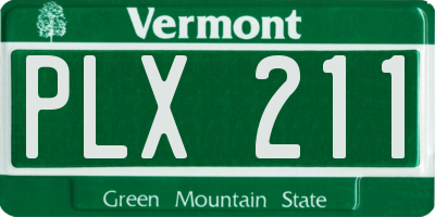 VT license plate PLX211