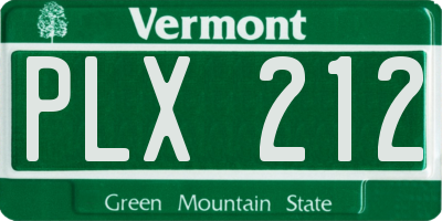 VT license plate PLX212