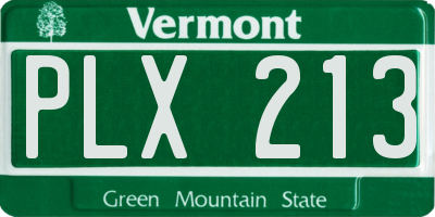 VT license plate PLX213