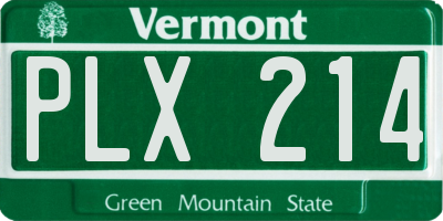 VT license plate PLX214