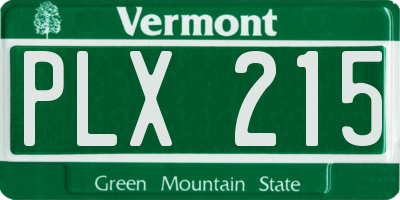 VT license plate PLX215