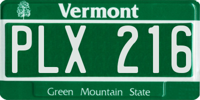 VT license plate PLX216
