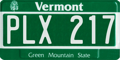 VT license plate PLX217