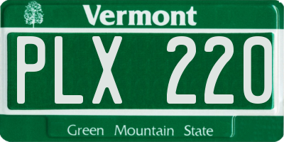 VT license plate PLX220