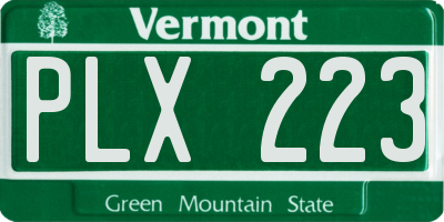 VT license plate PLX223